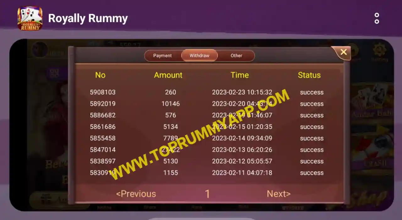 Royally Rummy Payment Proof Top 20 Rummy App List 51 Bonus