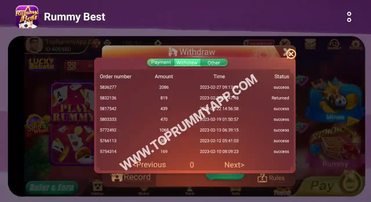 Rummy Best Payment Proof Top 20 Rummy App List 10 Bonus