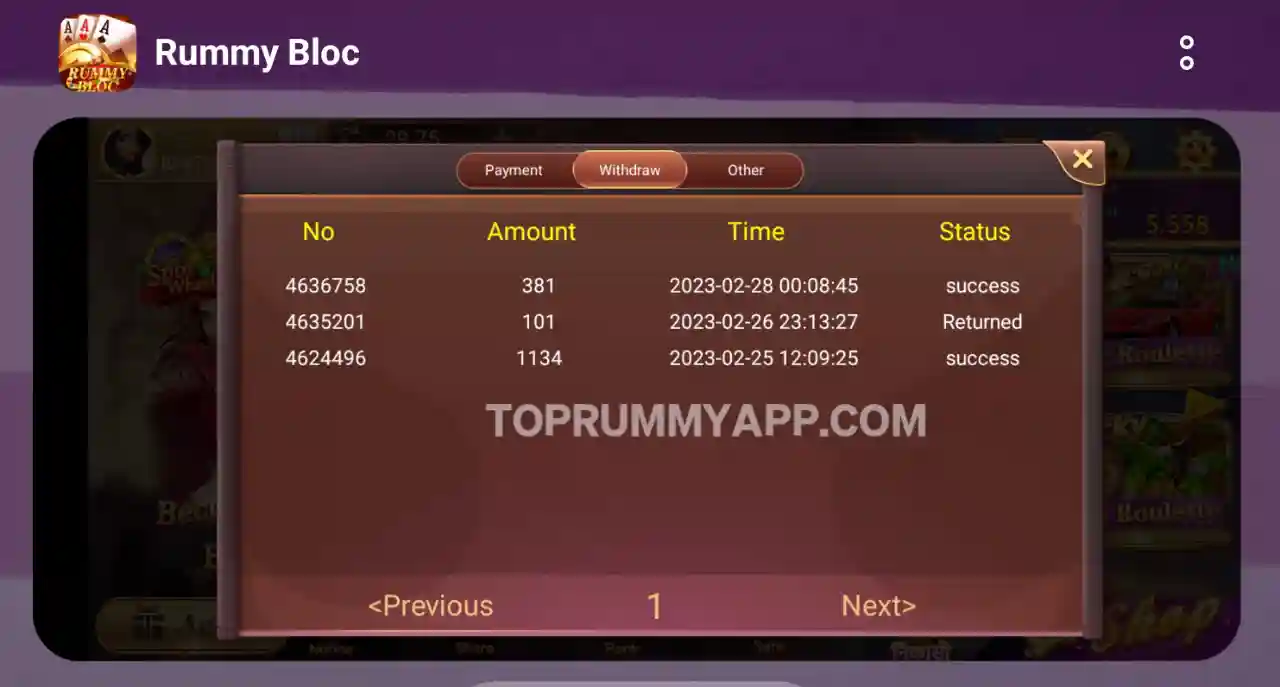 Rummy Bloc Payment Proof Top 20 Rummy App List 41 Bonus
