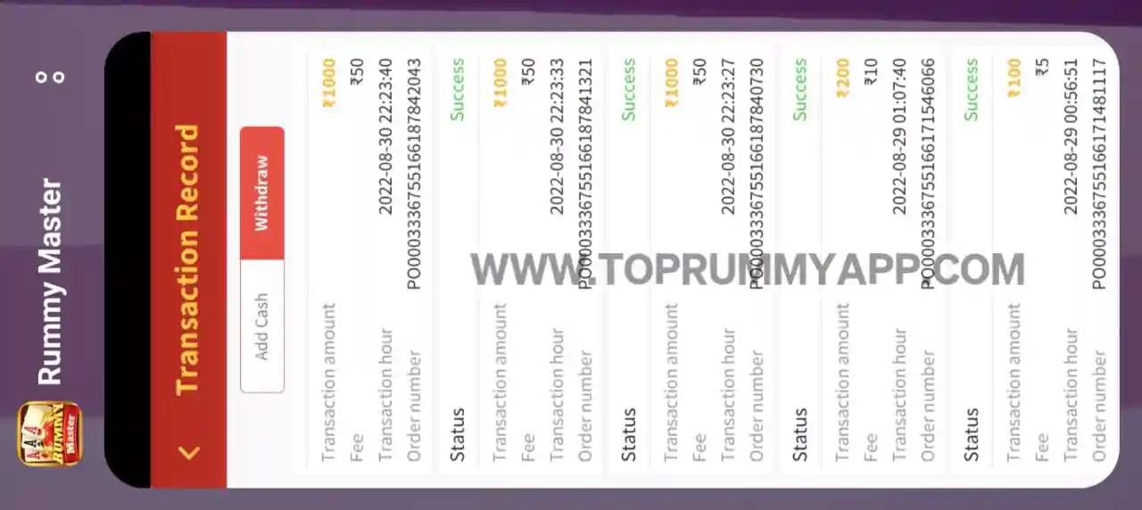 Rummy Master Payment Proof Top 20 Rummy App List 31 Bonus