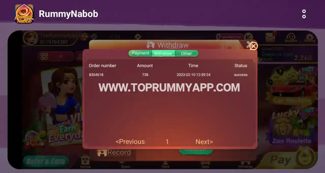 Rummy Nabob Payment Proof Top 20 Rummy App List 41 Bonus