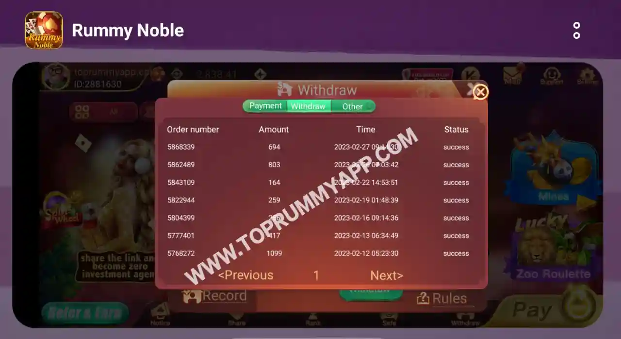Rummy Noble Payment Proof Top 20 Rummy App List 41 Bonus