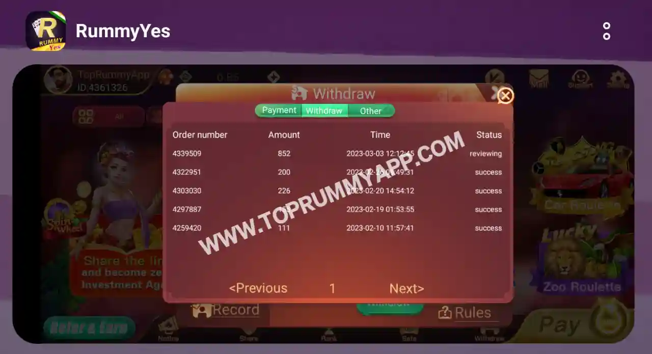 Rummy Yes Payment Proof Top 20 Rummy App List 51 Bonus